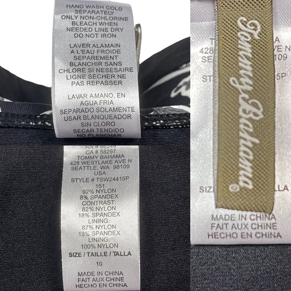 TOMMY BAHAMA BANDEAU STYLE SHIRRED TANKINI LOOK SWIMDRESS ONE PIECE SWIMSUIT - Picture 14 of 15